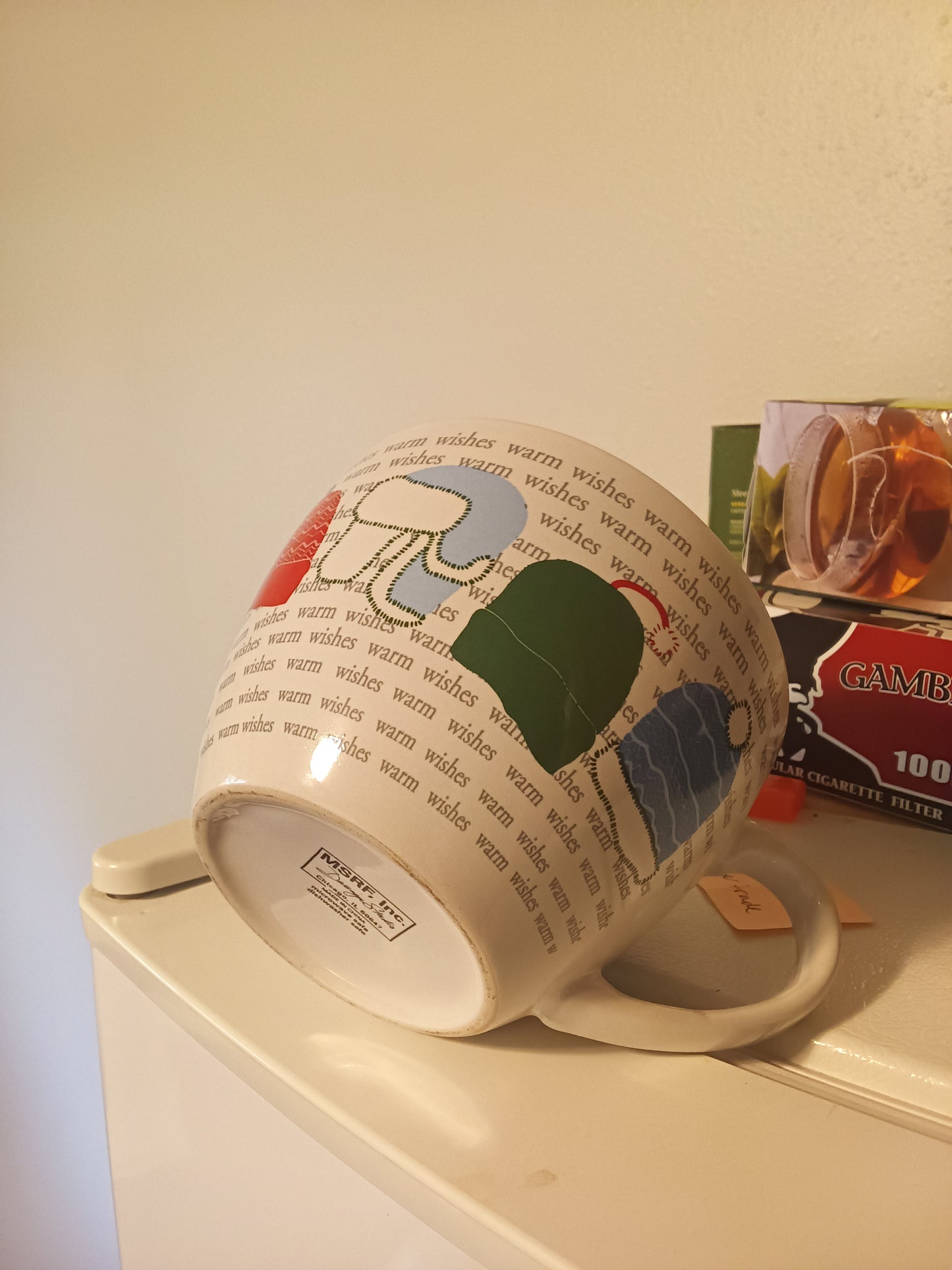Coffe mug average large size , winter hats , dishwasher microwave safe